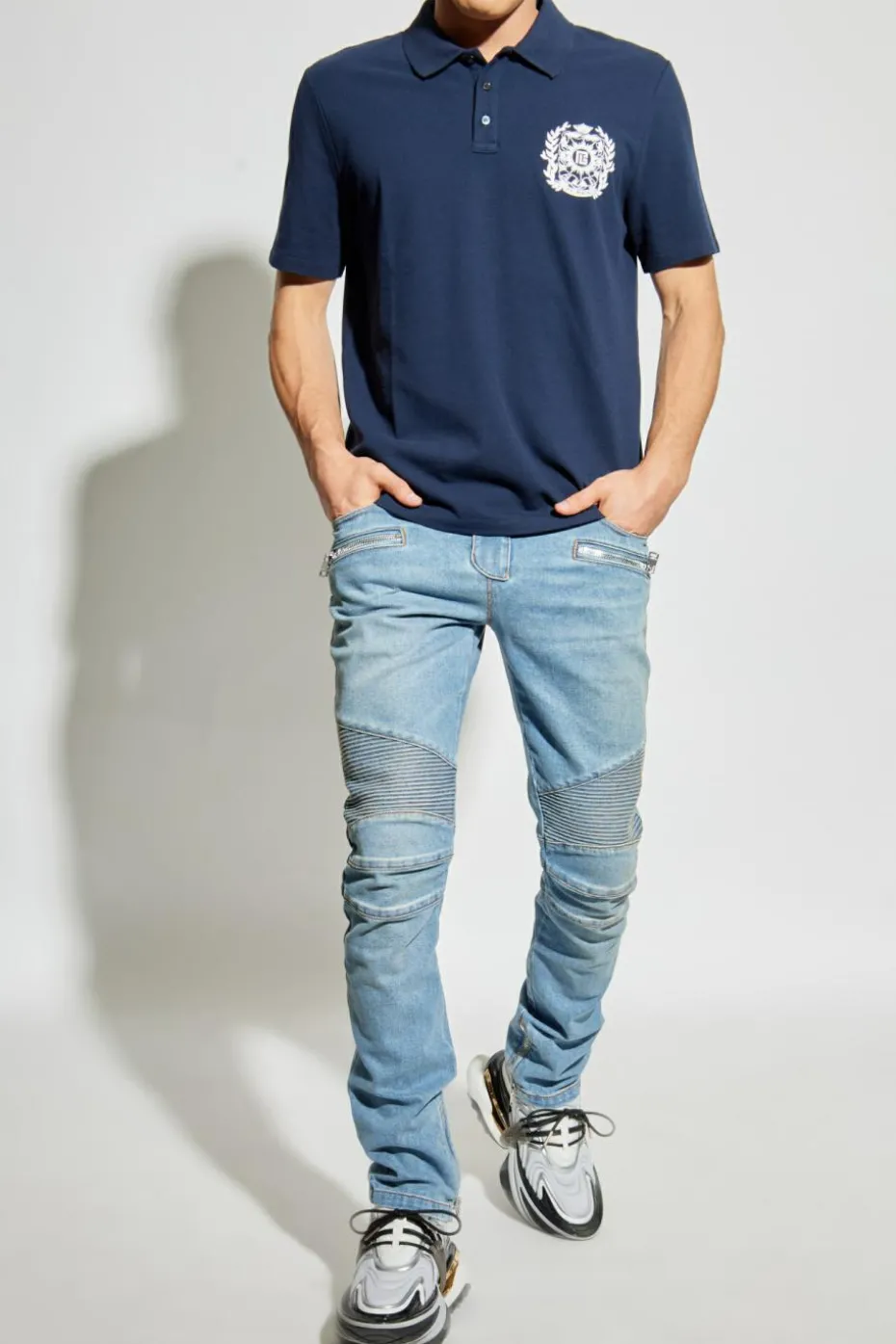 Balmain light blue Jeans with logo