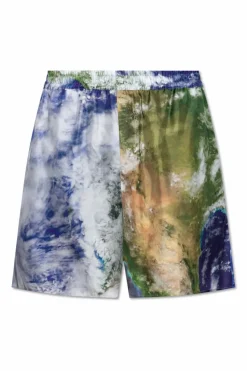 Balmain MULTICOLOUR Silk shorts with print