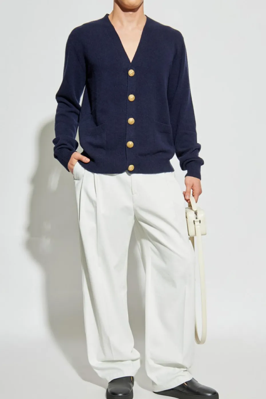 Balmain NAVY BLUE Cashmere cardigan
