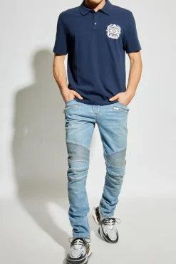 Balmain NAVY BLUE Polo with logo