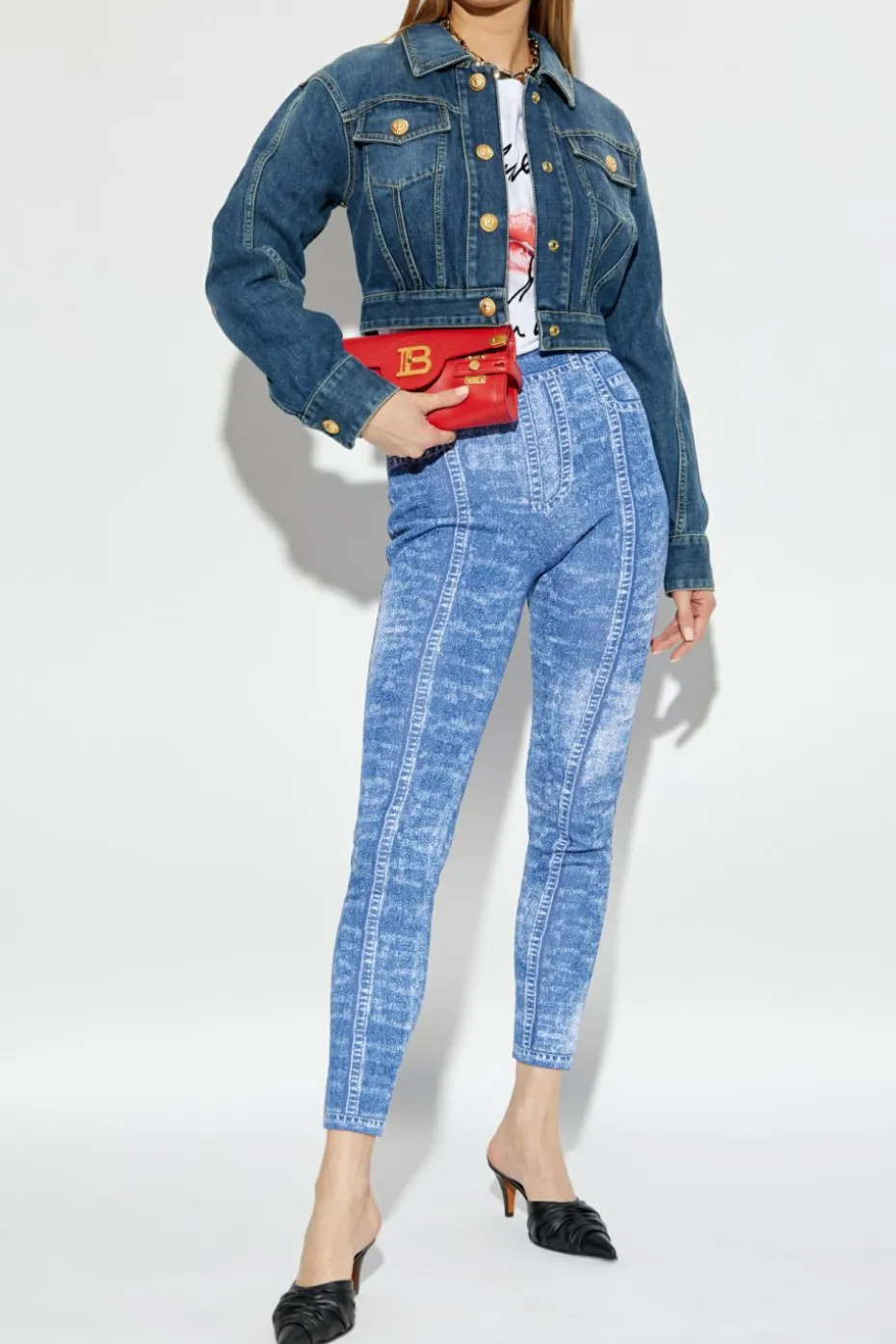 Balmain NAVY BLUE Short denim jacket