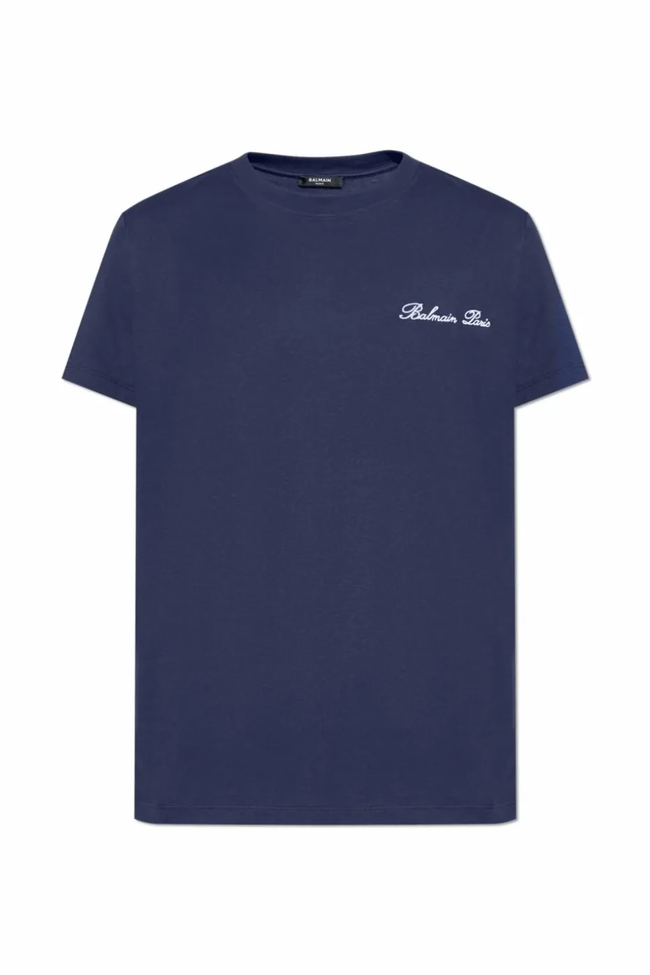 Balmain NAVY BLUE T-shirt with embroidered logo