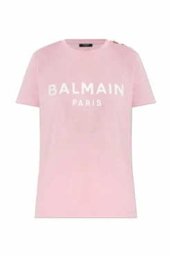 Balmain PINK T-shirt with appliquƩs