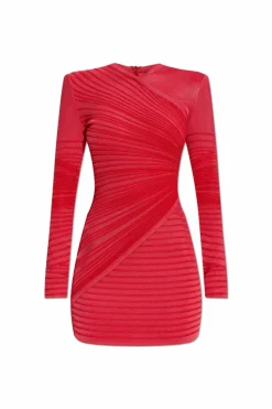 Balmain RED Short dress with a fitted cut