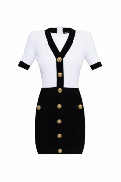 Balmain WHITE Dress with decorative appliquƩs