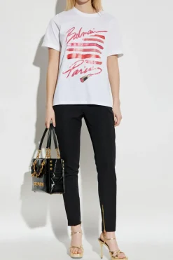 Balmain WHITE Oversized T-shirt with print