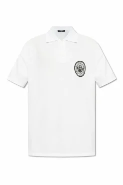 Balmain WHITE Polo with printed logo