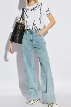 Balmain WHITE Printed T-shirt
