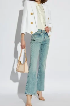 Balmain WHITE Short jacket with decorative appliqués