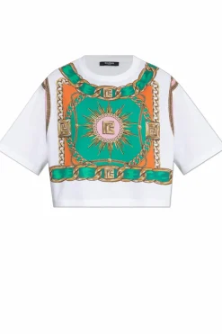 Balmain WHITE Short loose-fit t-shirt