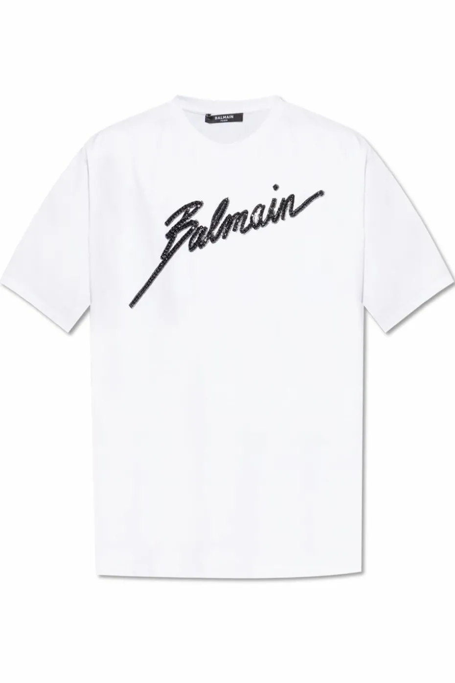Balmain WHITE T-shirt with shimmering appliqués
