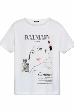 Balmain WHITE T-shirt with applique