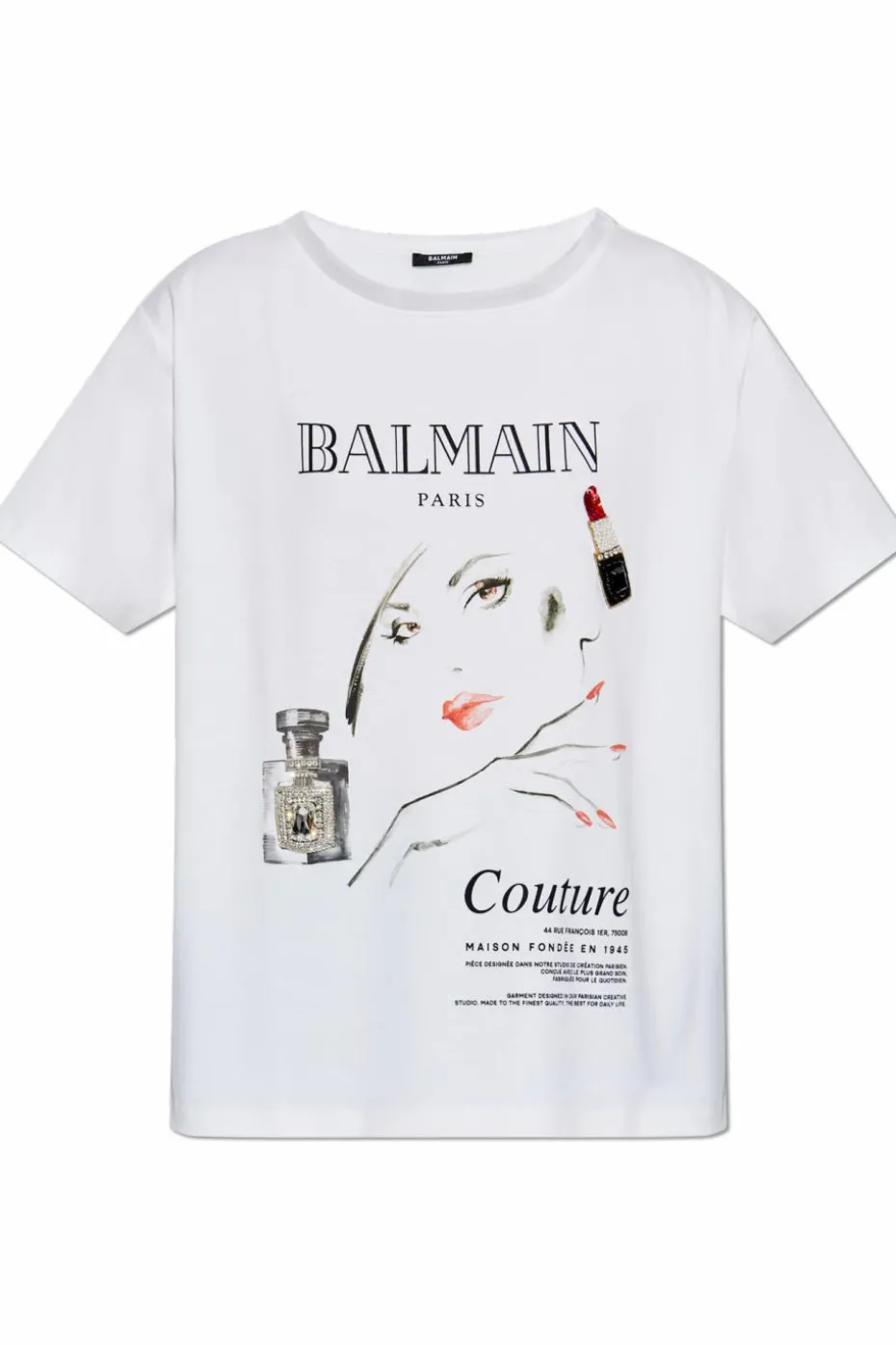 Balmain WHITE T-shirt with applique