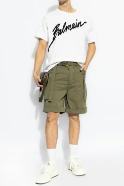 Balmain WHITE T-shirt with printed logo