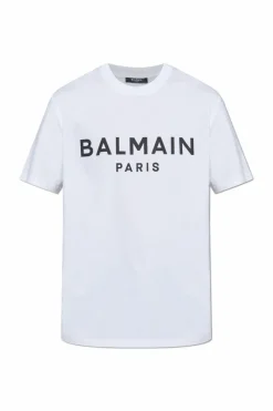 Balmain WHITE T-shirt with printed logo