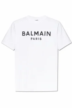 Balmain WHITE T-shirt with printed logo
