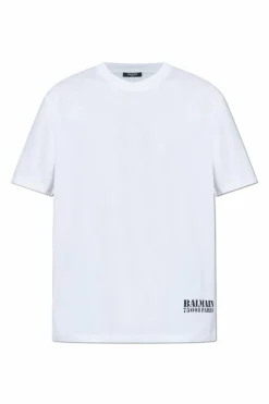 Balmain WHITE T-shirt with printed logo