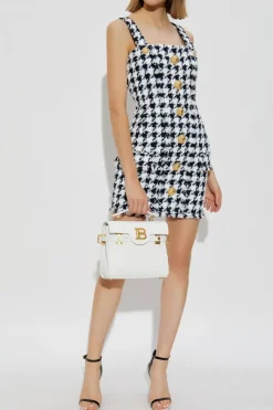 Balmain WHITE Tweed strap dress