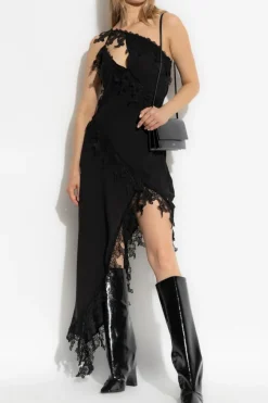Blumarine BLACK Dress with lace inserts