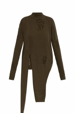 Blumarine GREEN Sweater with distressed effect
