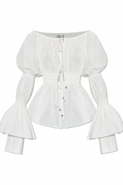 Blumarine WHITE Top with ruffles