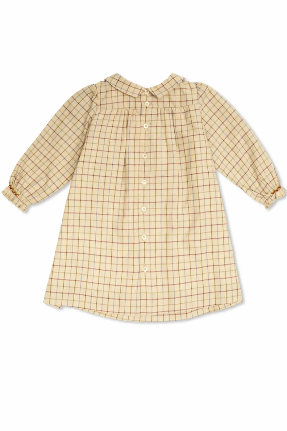 Bonpoint beige Dress with a plaid pattern