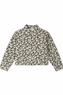 Bonpoint BLACK Jacket with floral motif