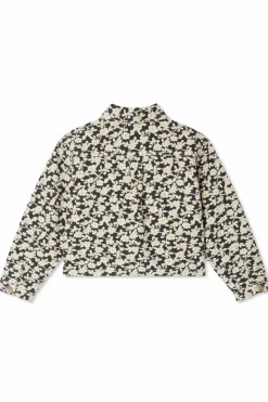 Bonpoint BLACK Jacket with floral motif