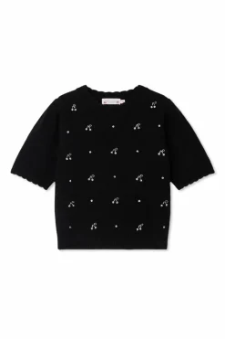 Bonpoint BLACK Sweater with appliquƩs
