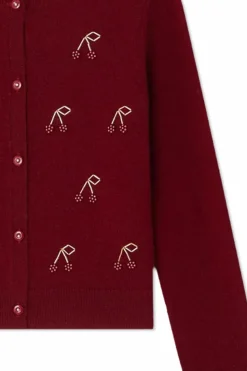 Bonpoint BURGUNDY Cashmere cardigan