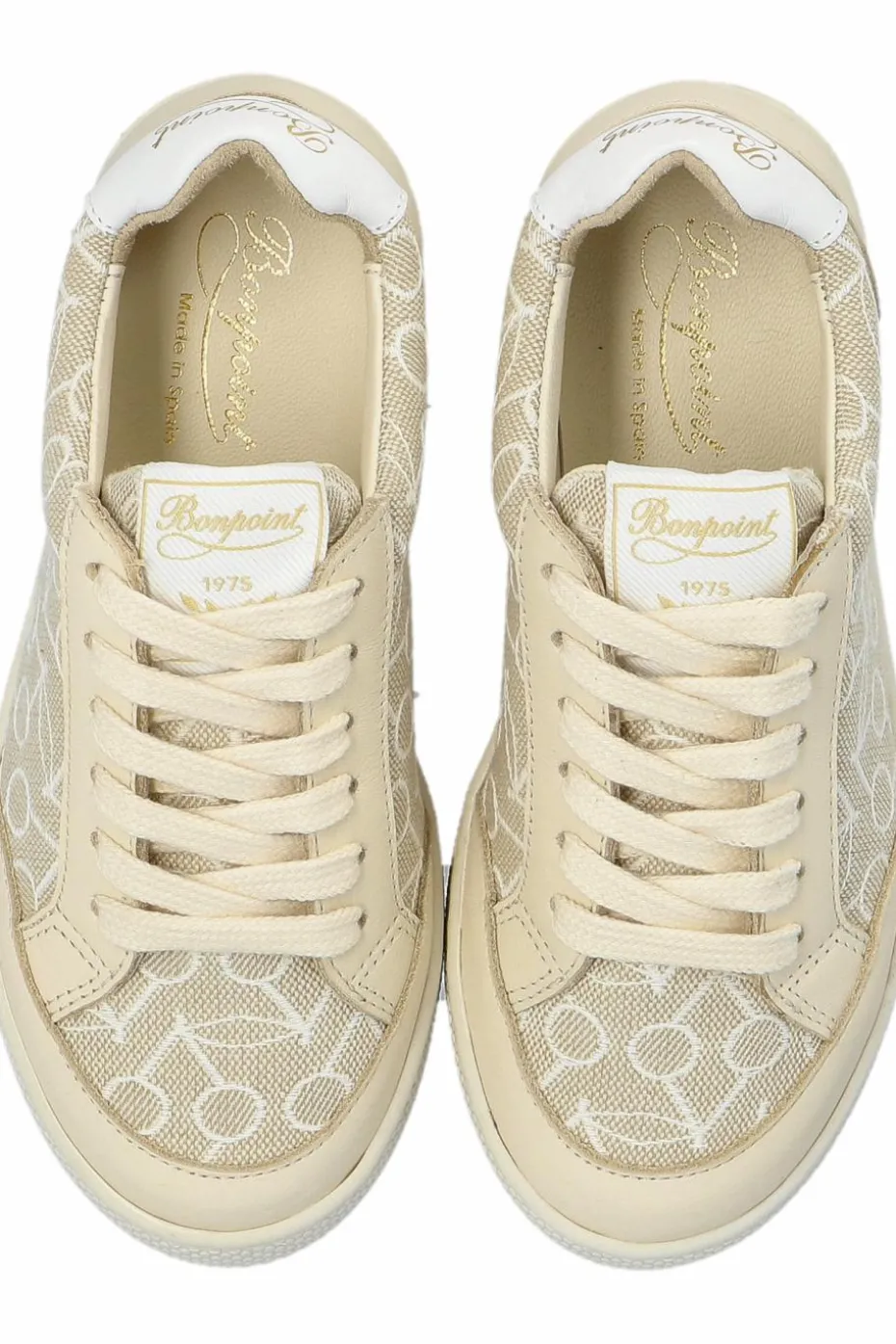 Bonpoint cream Sports shoes with logo