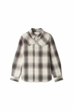 Bonpoint GREY Checked pattern shirt
