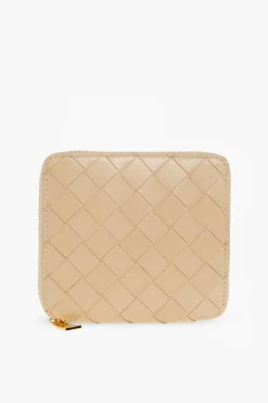 Bottega Veneta beige Intrecciato leather wallet