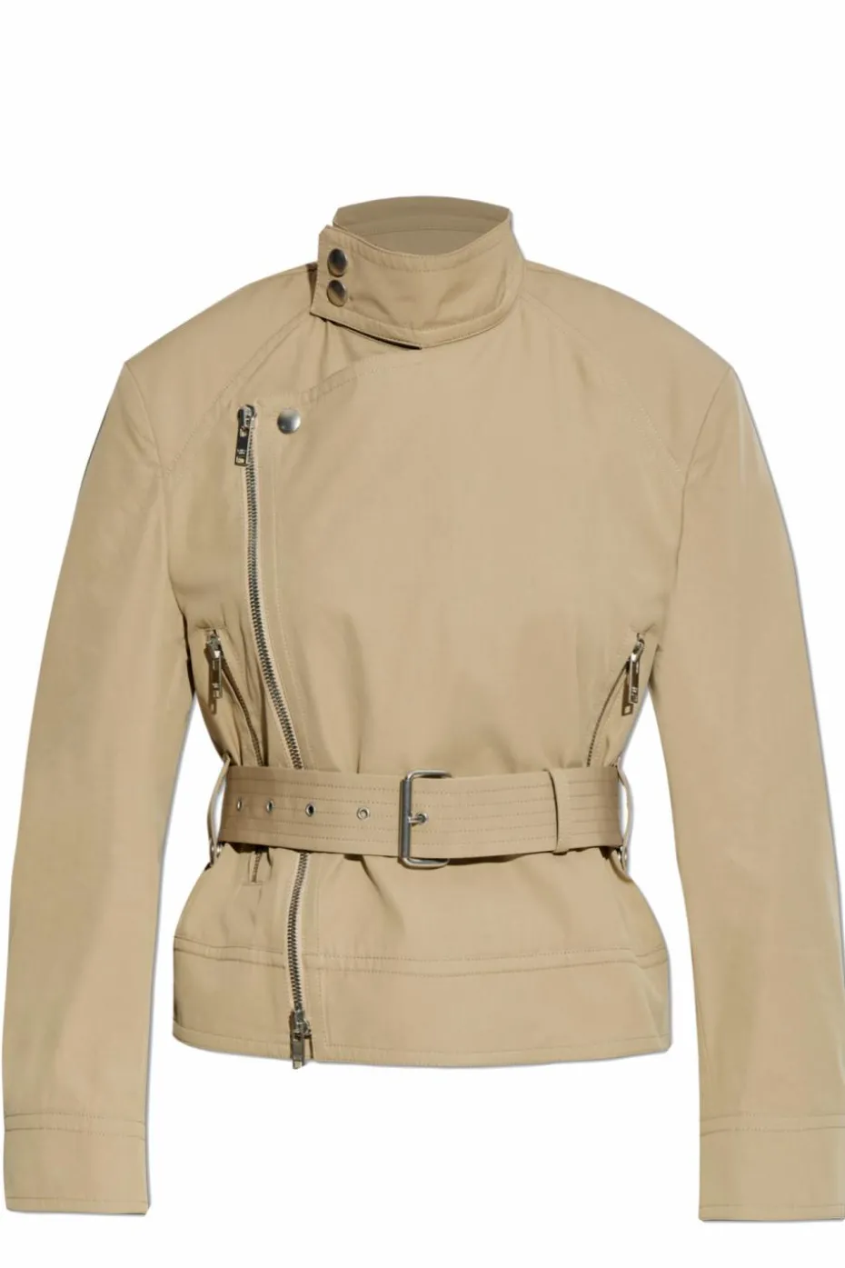 Bottega Veneta beige Jacket with Stand Collar