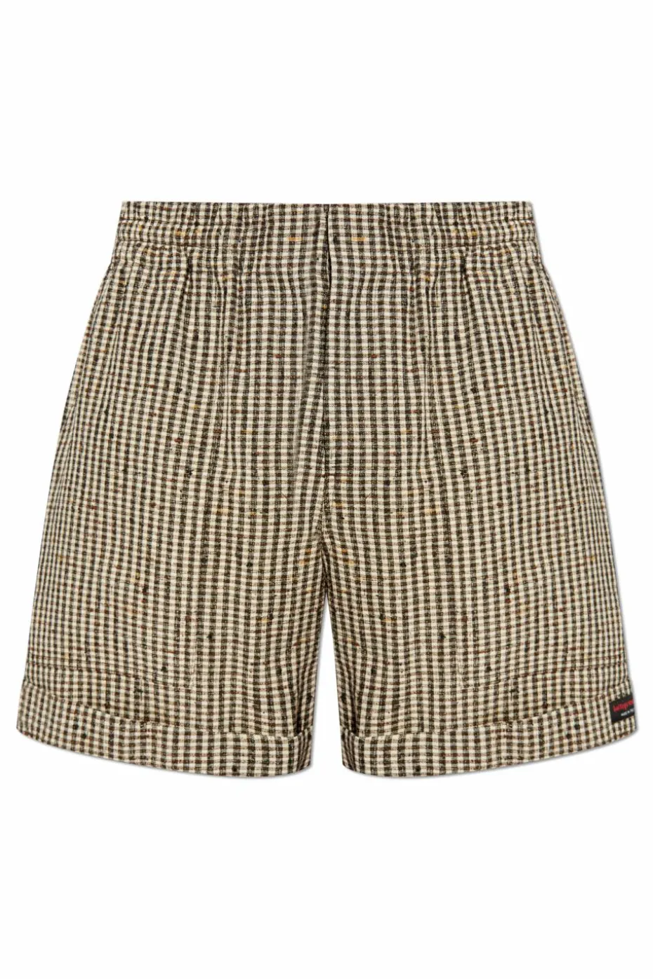 Bottega Veneta beige Plaid pattern shorts