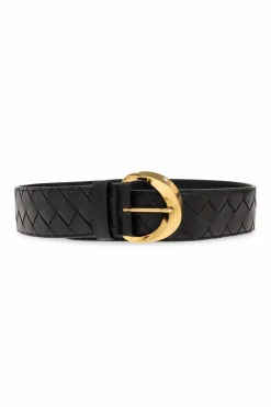 Bottega Veneta BLACK Belt with 'Intrecciato' weave