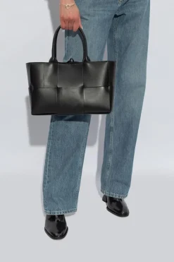 Bottega Veneta BLACK Bottega Veneta `Arco Small` Shopper Bag