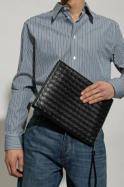Bottega Veneta BLACK ‘Classic Intrecciato Medium’ document case