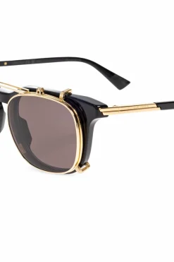Bottega Veneta BLACK Corrective glasses with clip-on sunglasses