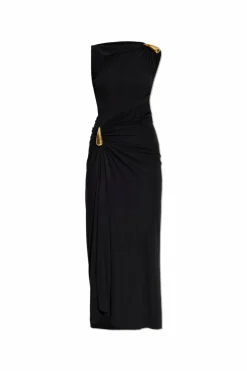 Bottega Veneta BLACK Fitted dress with appliqués