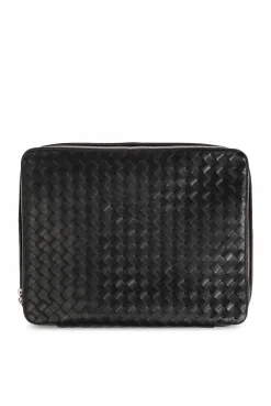 Bottega Veneta BLACK āIntrecciato Mediumā travel case