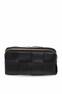 Bottega Veneta BLACK Leather wash bag