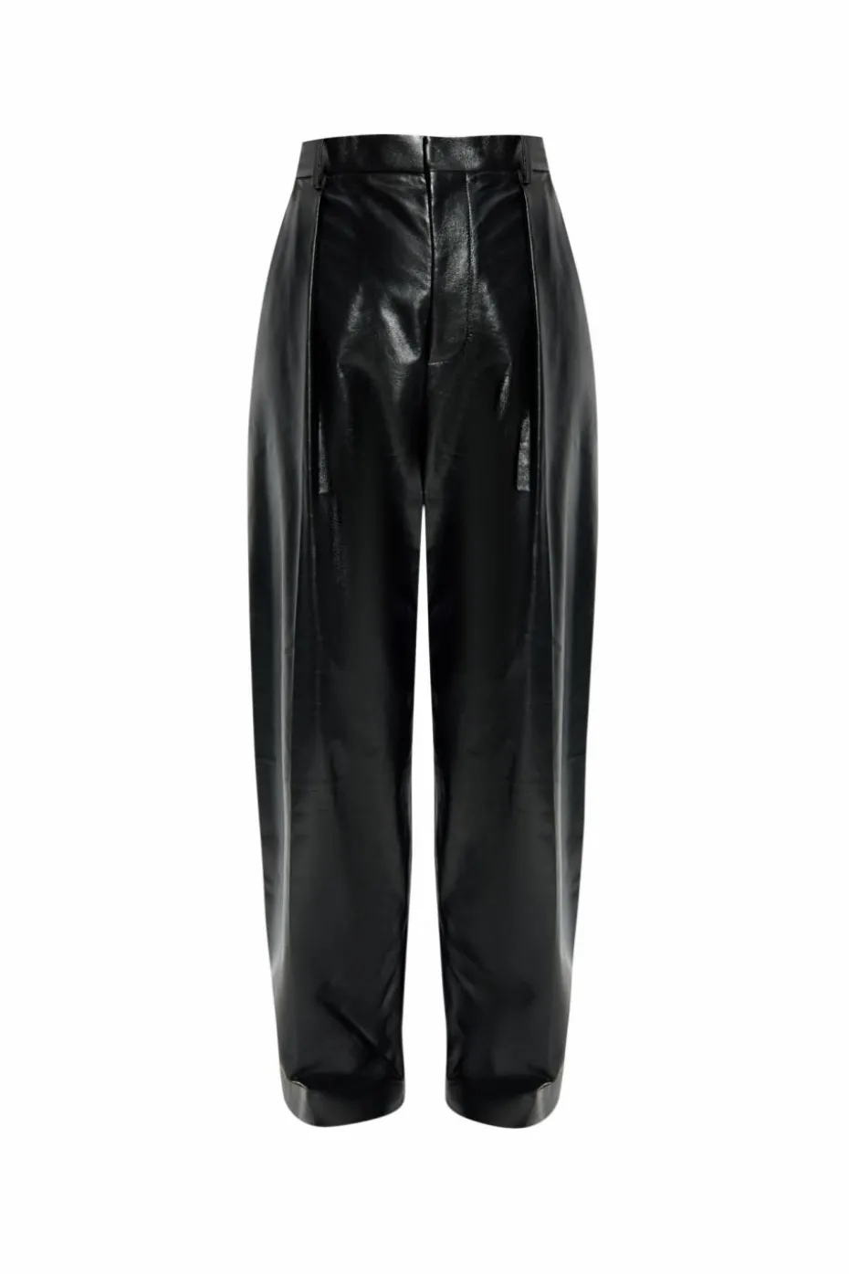 Bottega Veneta BLACK Leather trousers with pleats