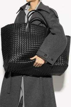 Bottega Veneta BLACK Leather bag Maxi Cabat