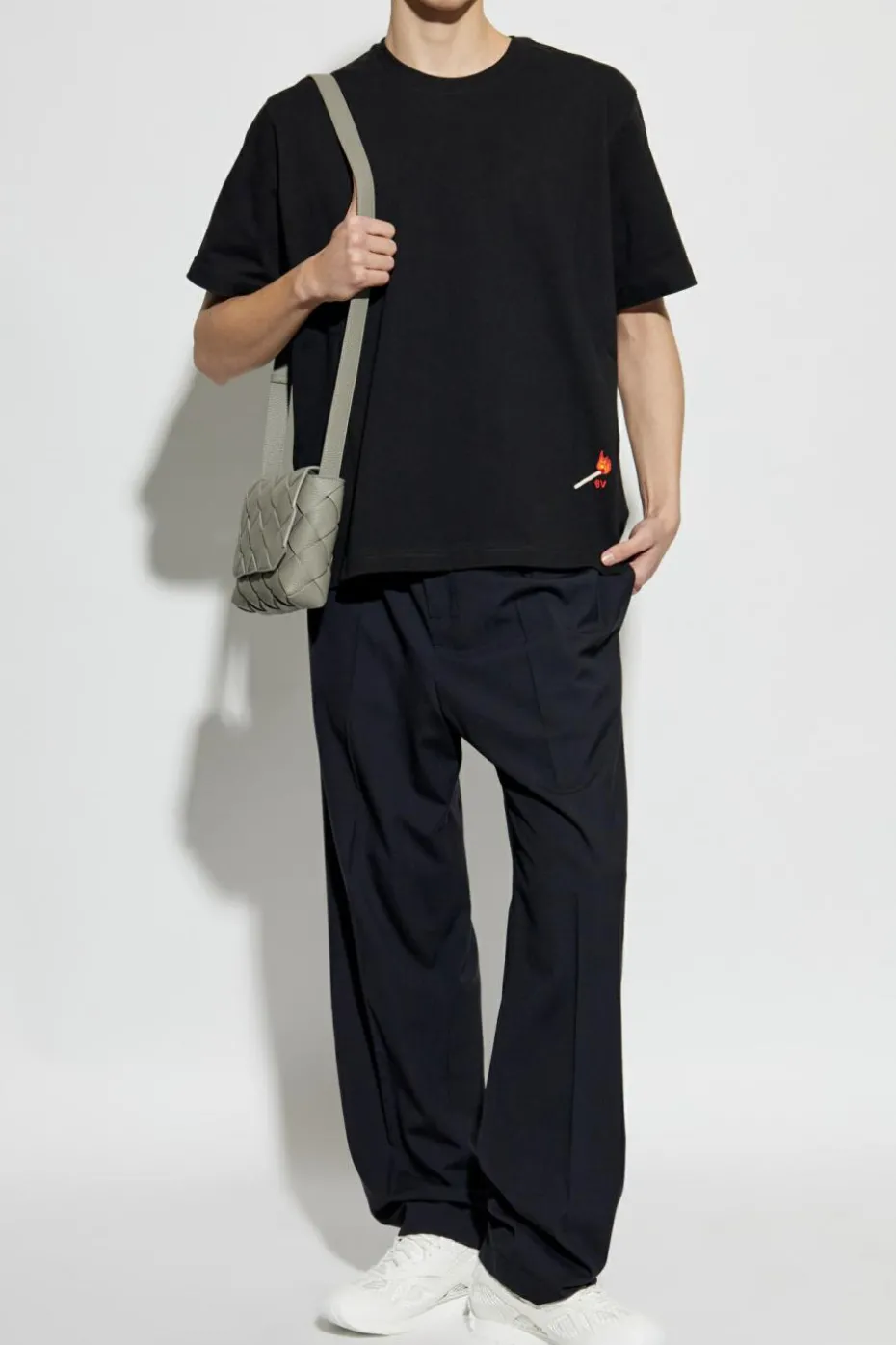 Bottega Veneta BLACK T-shirt with embroidery