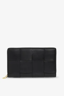 Bottega Veneta BLACK Wallet with āIntrecciatoā weave