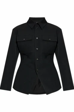 Bottega Veneta BLACK Wool shirt with pockets