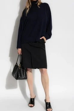 Bottega Veneta BLACK Wool skirt with slits
