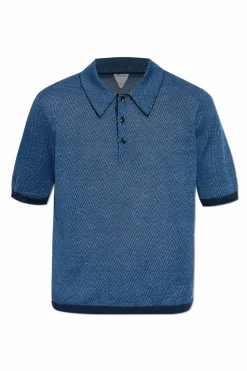 Bottega Veneta BLUE Patterned Polo