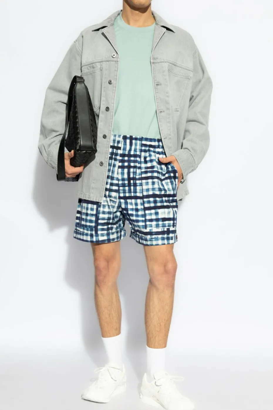 Bottega Veneta BLUE Plaid pattern shorts